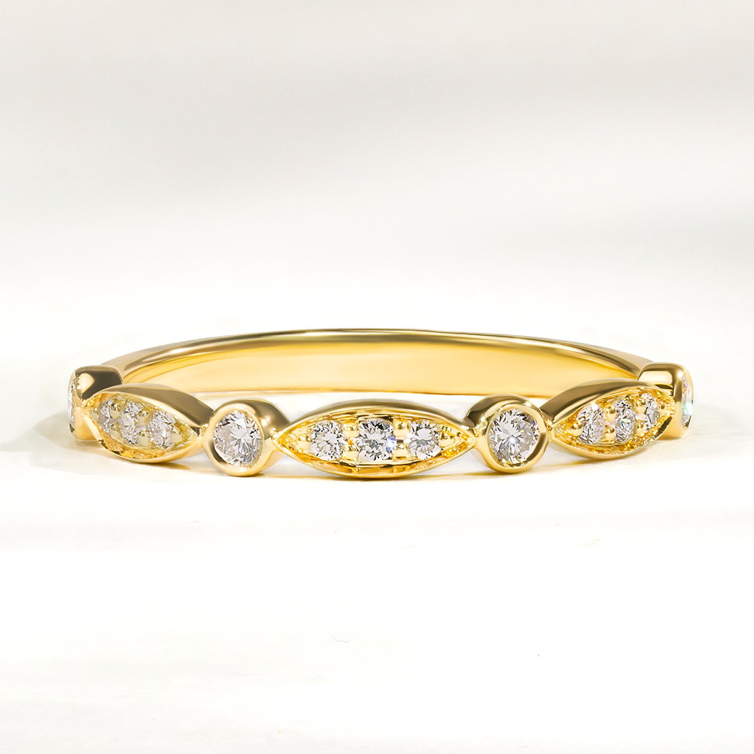 Alliance en diamants  Marquise